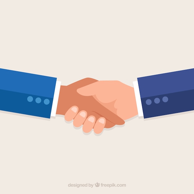 Business handshake background in flat style