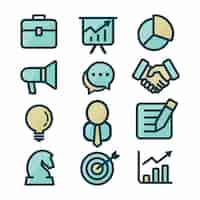 Free vector business icons collection