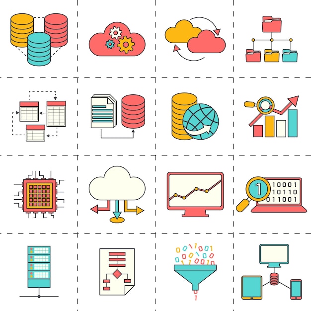 Business icons in flat design