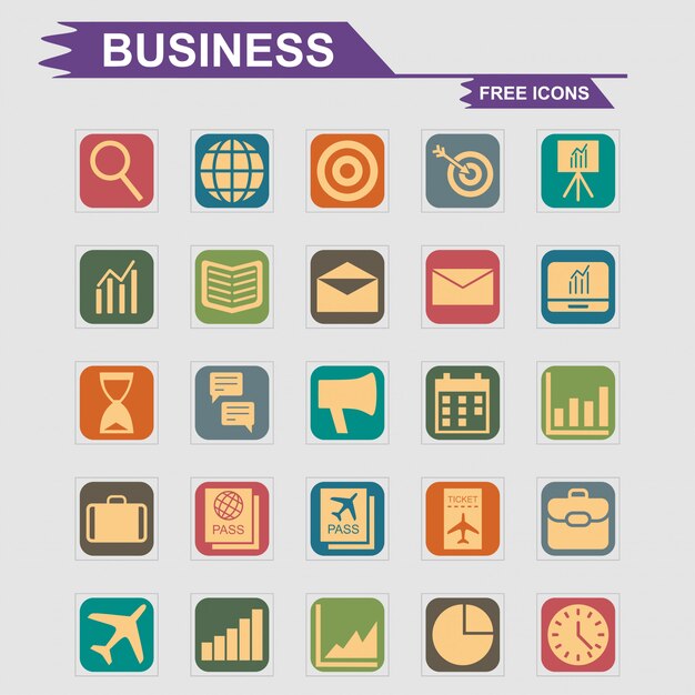 Business icons set vector