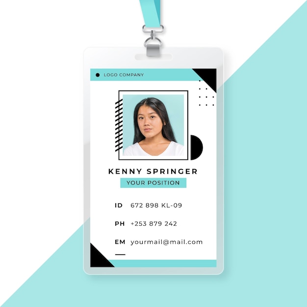 Free vector business id card template with avatar photo