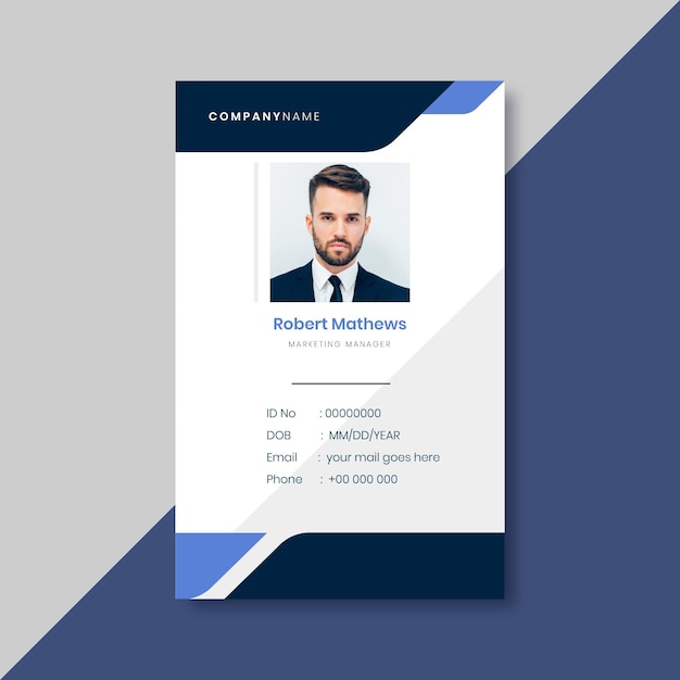 Business id card template with minimalist elements