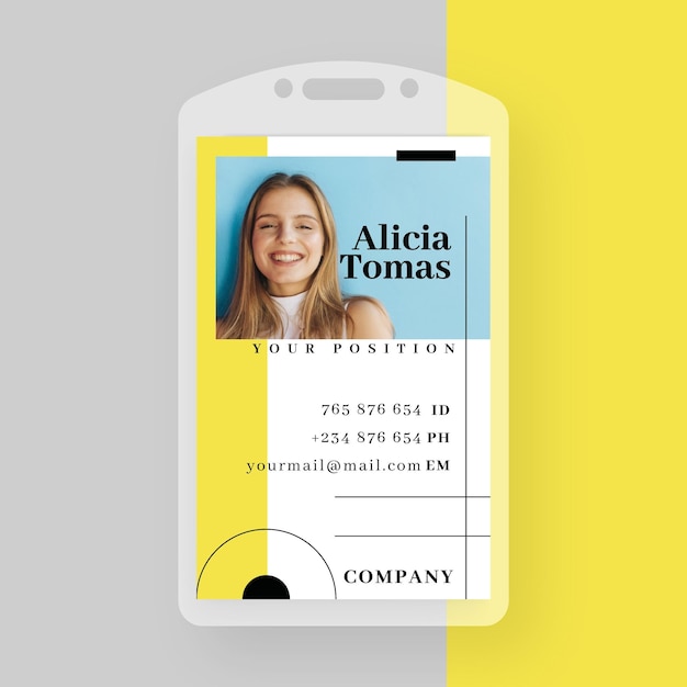 Free vector business id card template with minimalist shapes