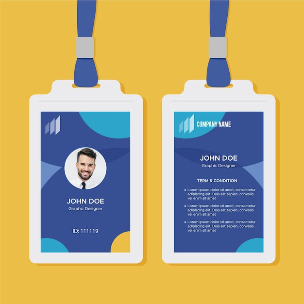 Business id card template with photo