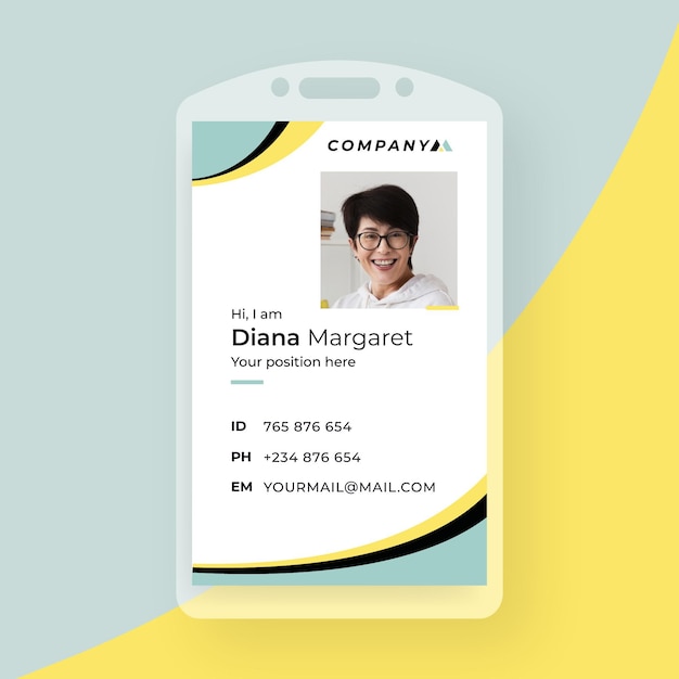 Business id card with minimalist elements and photo