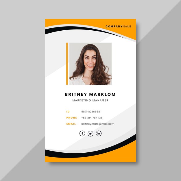 Business id card with minimalist elements