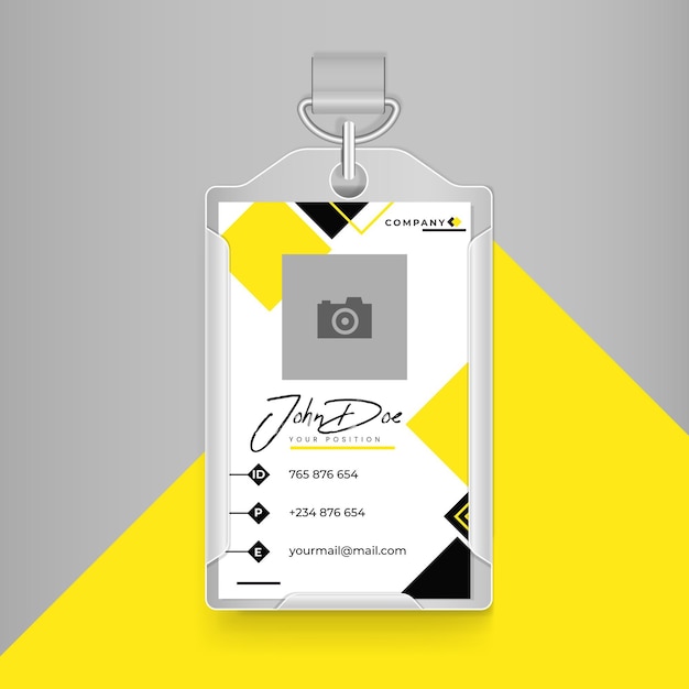 Business id card in yellow and black with white colours