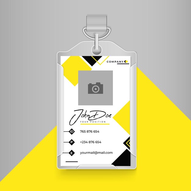 Business id card in yellow and black with white colours