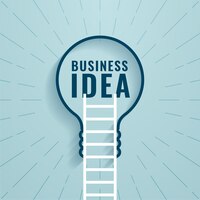 Business idea concept with ladder and bulb