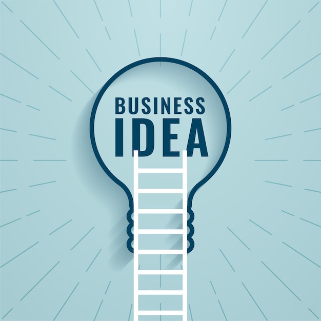 Business idea concept with ladder and bulb