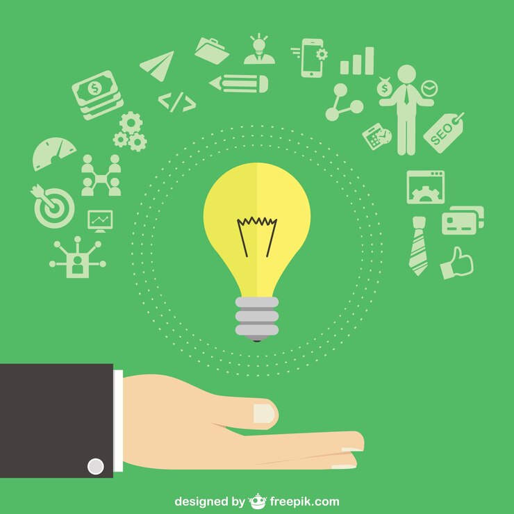 Free Vector business idea with icons