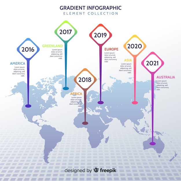 Free vector business infograhic with world map