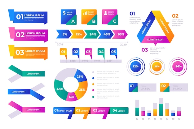 Insieme di elementi di affari infografica