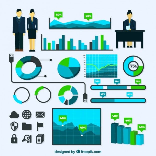 Free Vector business infographic elements