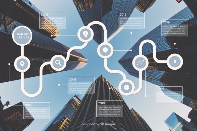 Business infographic flat design with photo