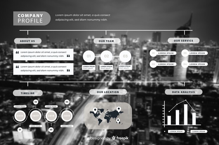 무료 Vector 사진과 함께 비즈니스 infographic 평면 디자인