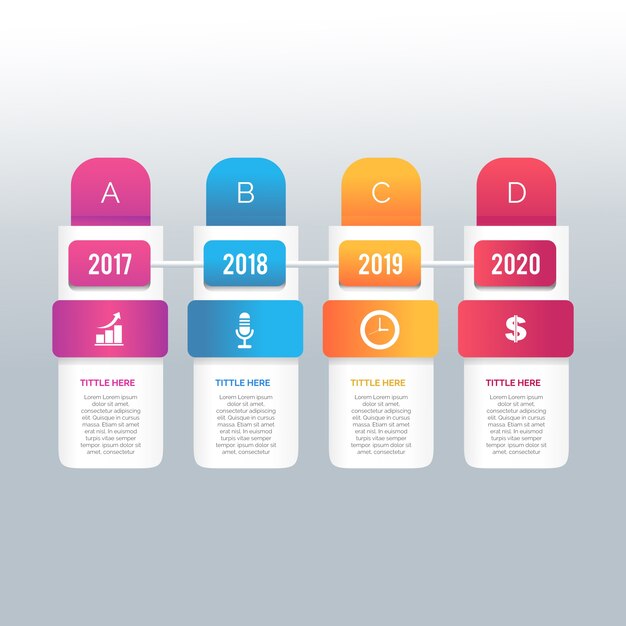 Free vector business infographic gradient timeline