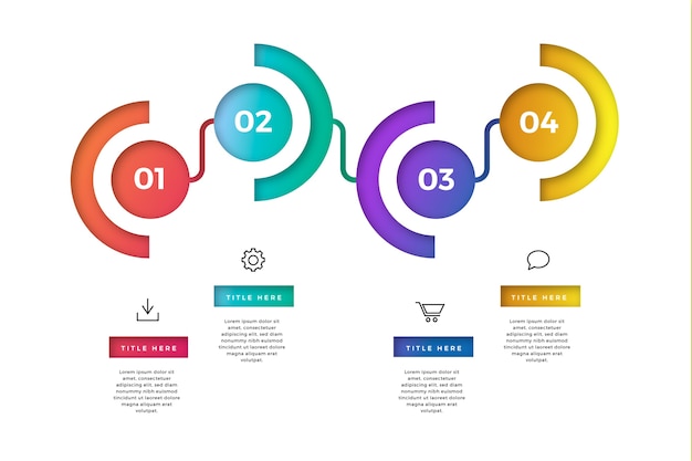 비즈니스 infographic 그라데이션 타임 라인