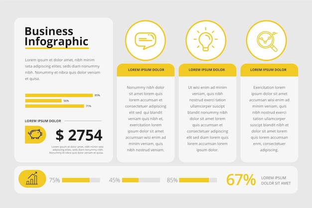 Free vector business infographic presentation template
