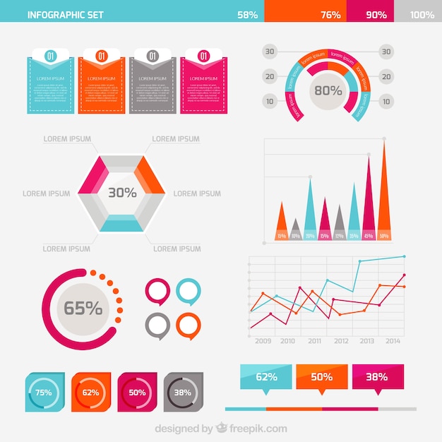 Free vector business infographic set