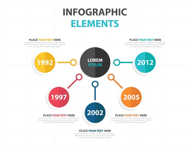 원형 요소와 비즈니스 infographic 템플릿