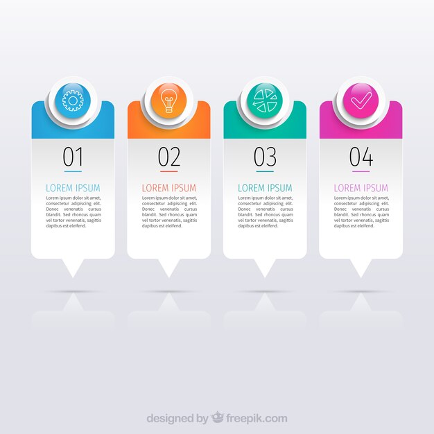 Business infographic template with colorful shapes