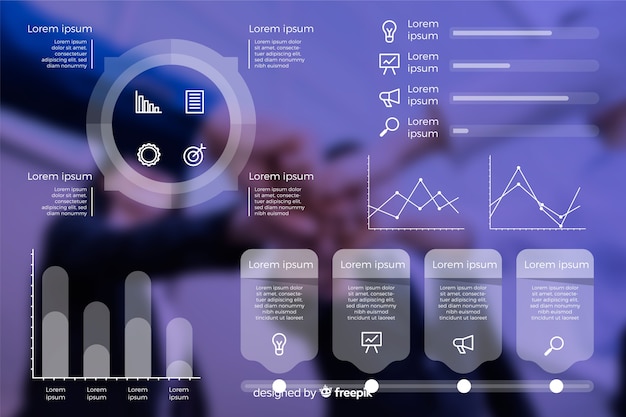 Business infographic template with photo