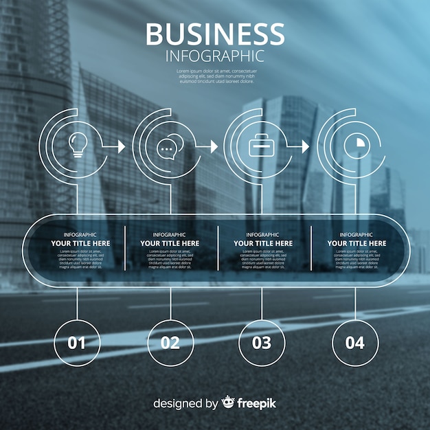 무료 벡터 사진이있는 비즈니스 infographic 템플릿