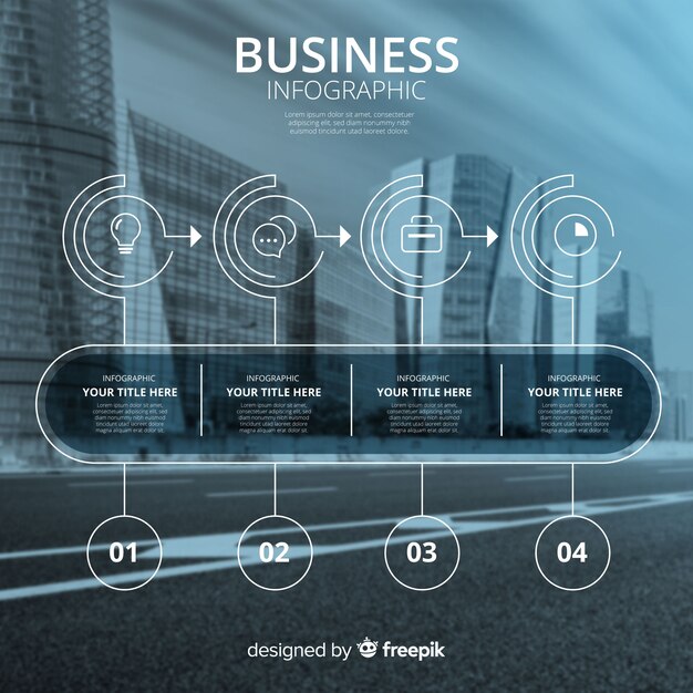 写真とビジネスインフォグラフィックテンプレート