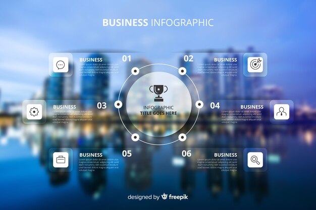 Business infographic template with photo