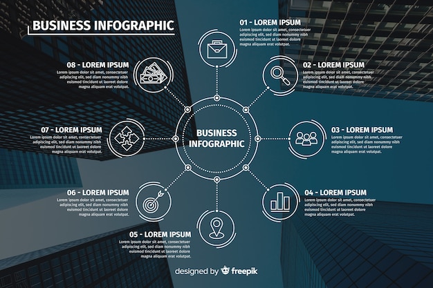 Free vector business infographic template with photo