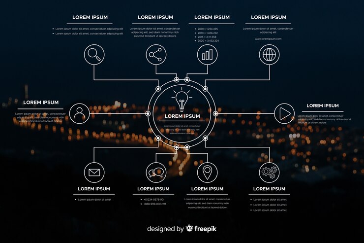 Free Vector business infographic template with photo