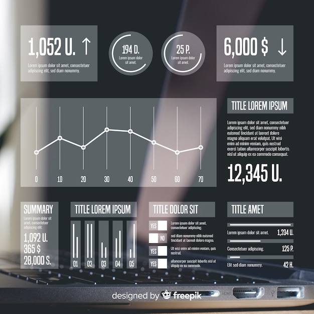 Free vector business infographic template with photo