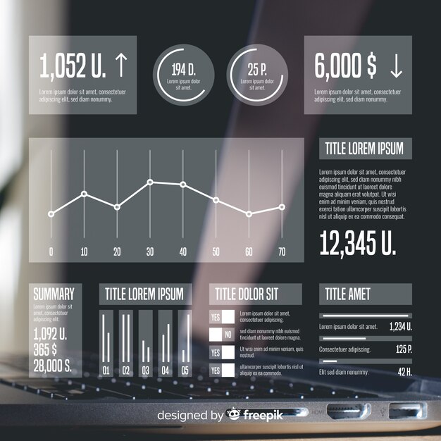 Business infographic template with photo