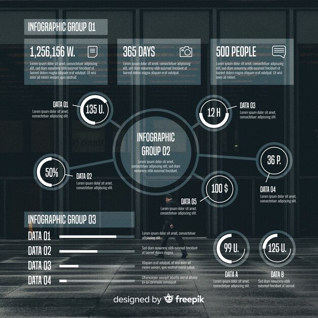 사진이있는 비즈니스 infographic 템플릿