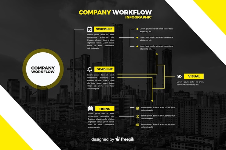 Free Vector business infographic template with photo