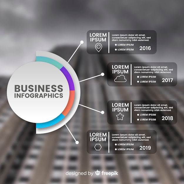 Free vector business infographic template with photo