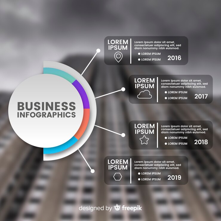 Free Vector business infographic template with photo