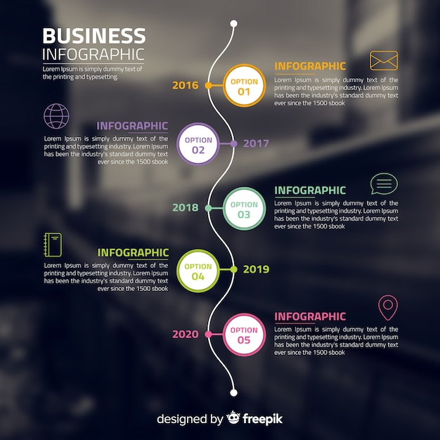 Vettore gratuito modello di business infografica con foto