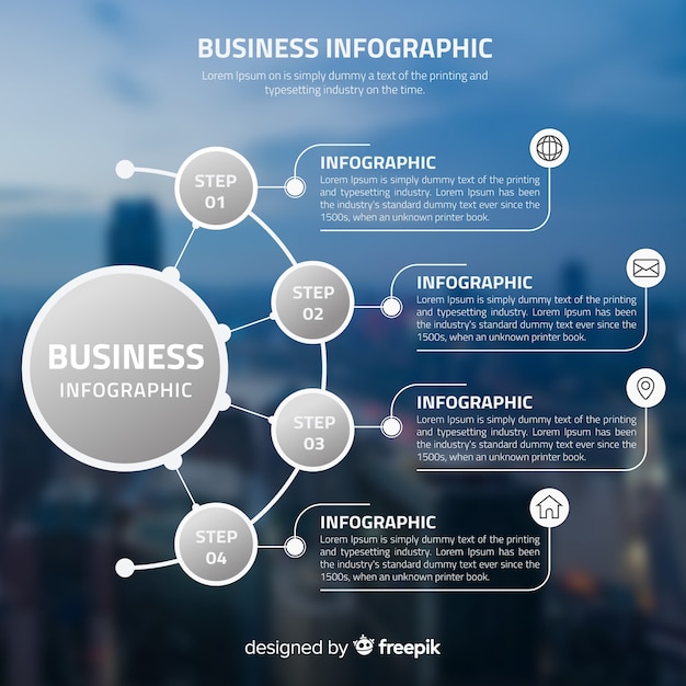 Modello di business infografica con foto