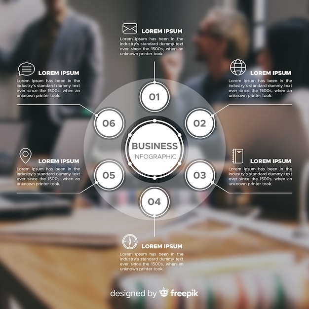 business infographic template with photo