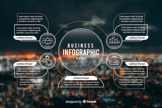 Free vector business infographic template with photo