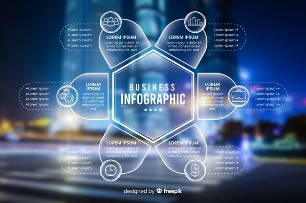 Business infographic template with photo