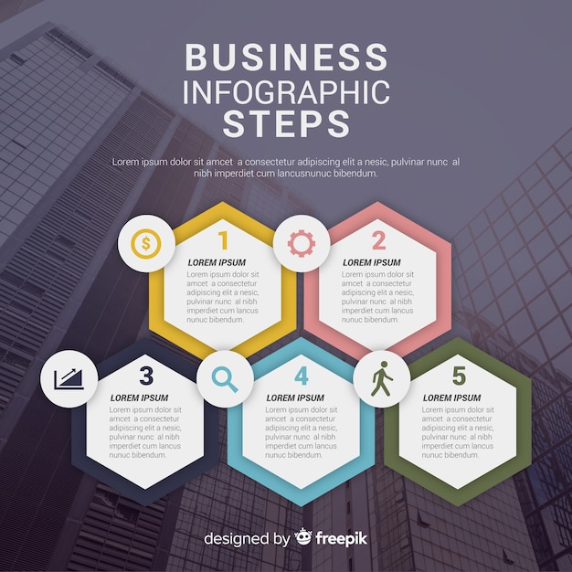 Business infographic template with photo