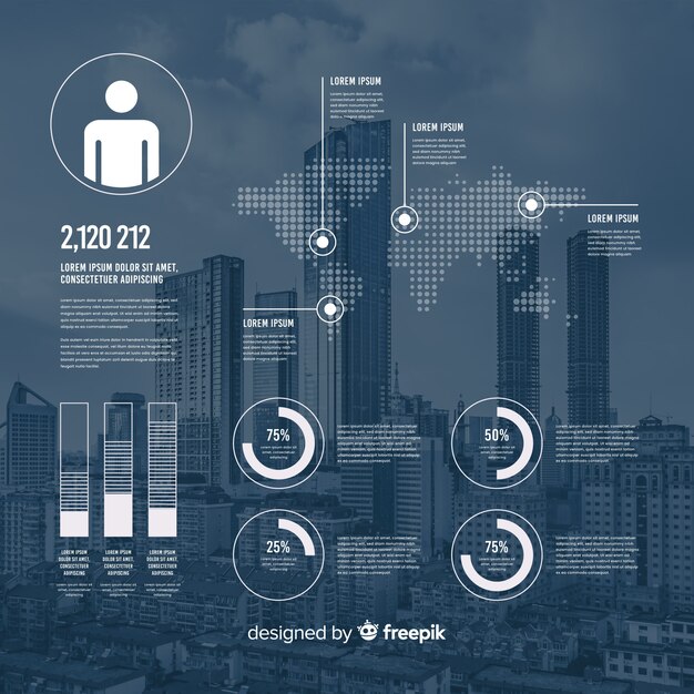 Business infographic template with photo