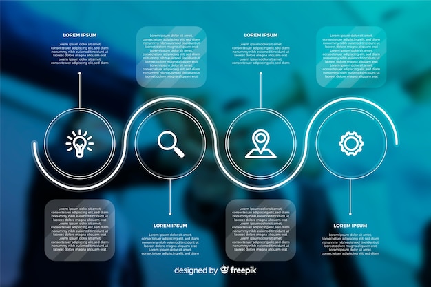 Business infographic template with photo