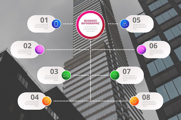 사진이있는 비즈니스 infographic 템플릿