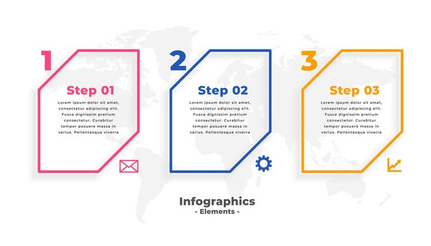 3 단계 비즈니스 infographic 템플릿