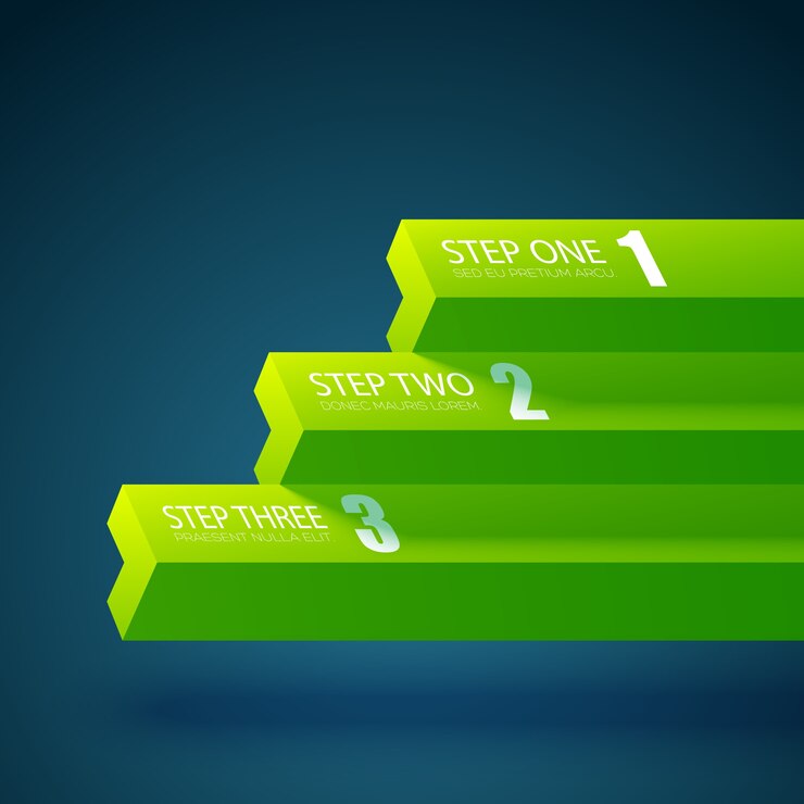 Free Vector business infographic template with three steps