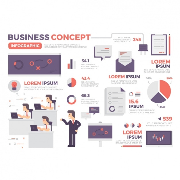 Vettore gratuito modello di business infografica